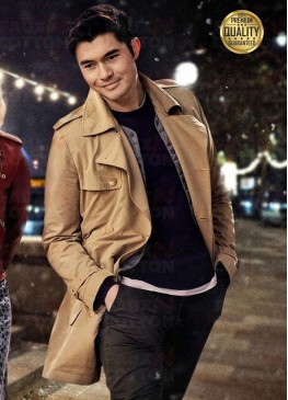 HENRY GOLDING LAST CHRISTMAS TOM BROWN LEATHER COAT